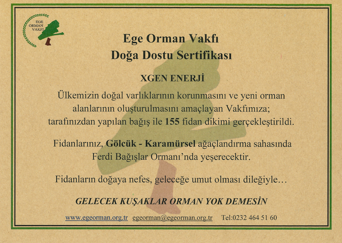 Tree planting certificate
